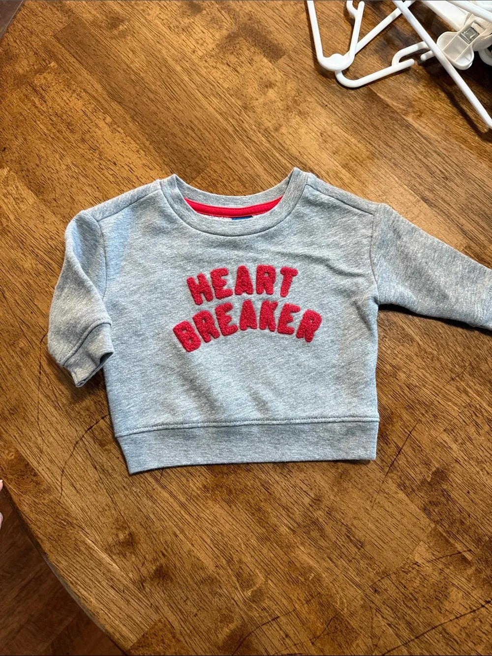 Old Navy Gray Crewneck Sweatshirt with Red 'Heart Breaker' Applique
